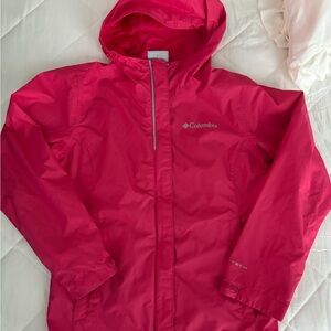 Columbia Kids' girl’s Hot Pink Raincoat/windbreaker S(7/8)